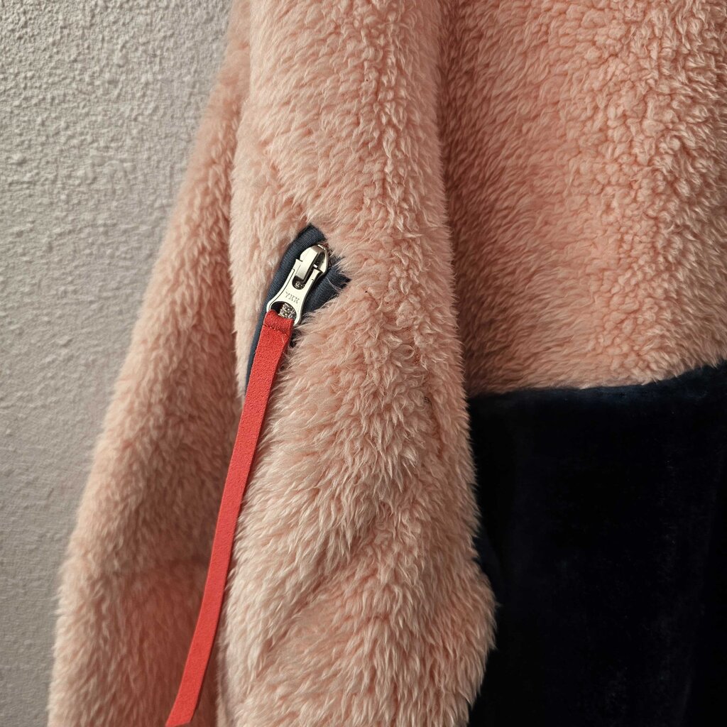 Zip up fleece and fuzzy jacket