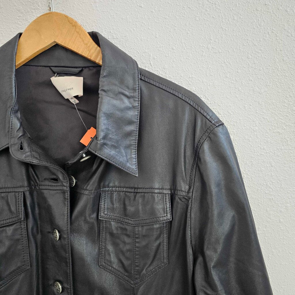 dyed leather shirt