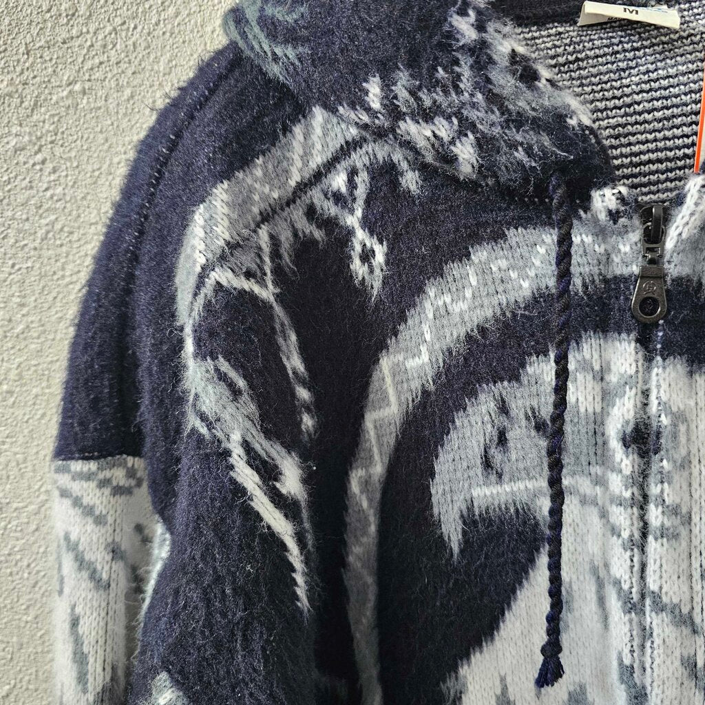 Zip sweater eagle print