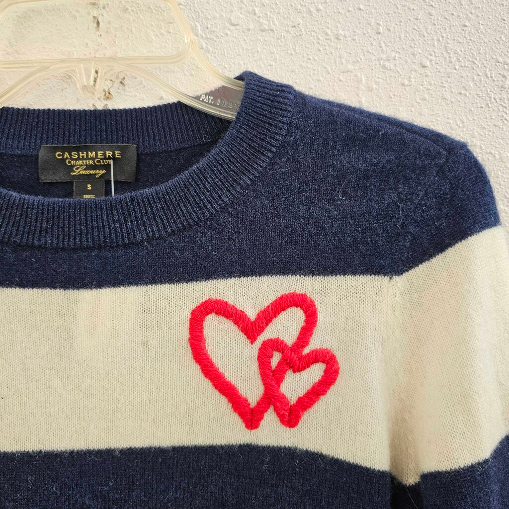 Cashmere stripe heart