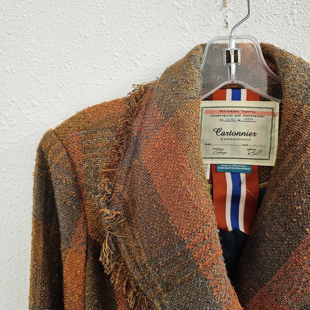 Plaid blazer with belt