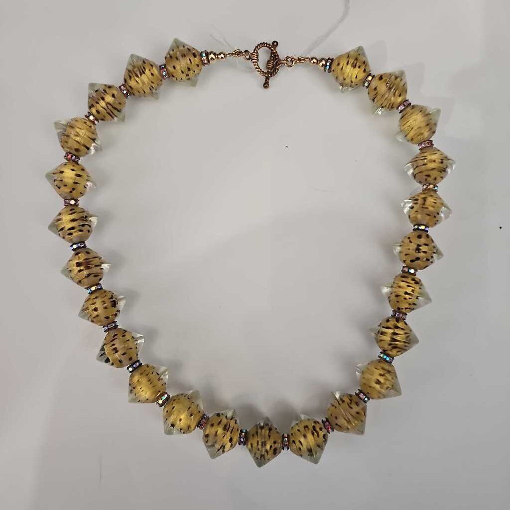 glass leopard beads