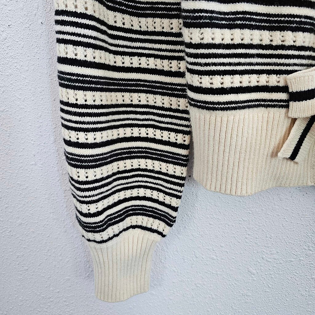 Striped bow cardigan