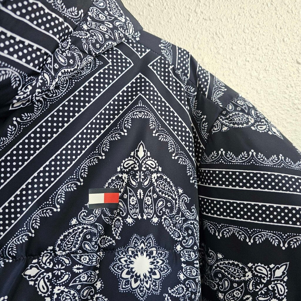 bandana print puffer