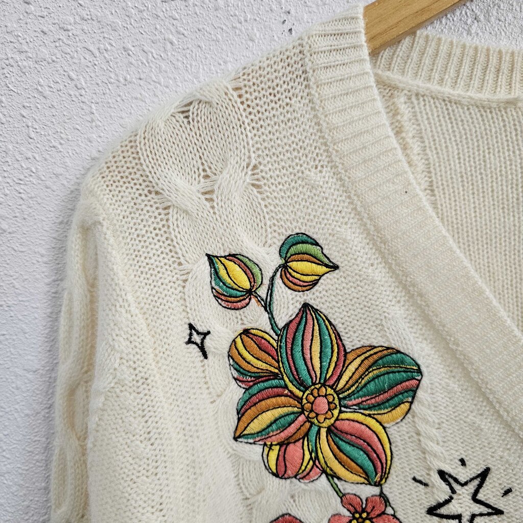 embroidered wool blend