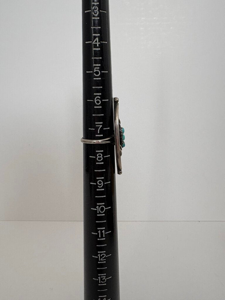 Zuni turquoise marquise shape ring