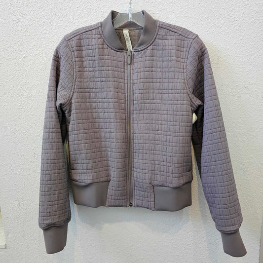 Textured bomber jacket zip