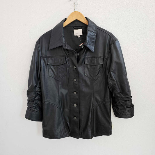 dyed leather shirt