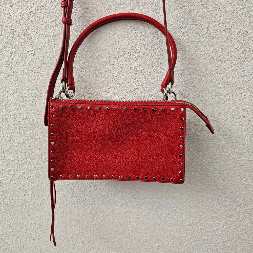 Leather crossbody with tophandle