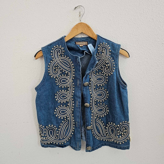 Denim with metal accents