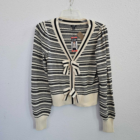 Striped bow cardigan