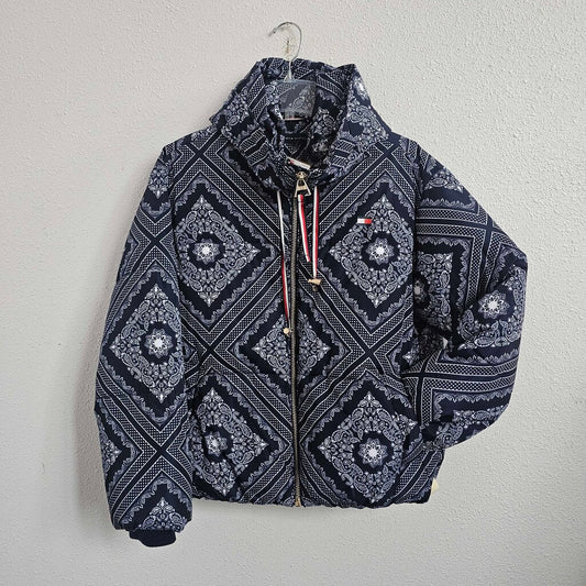 bandana print puffer