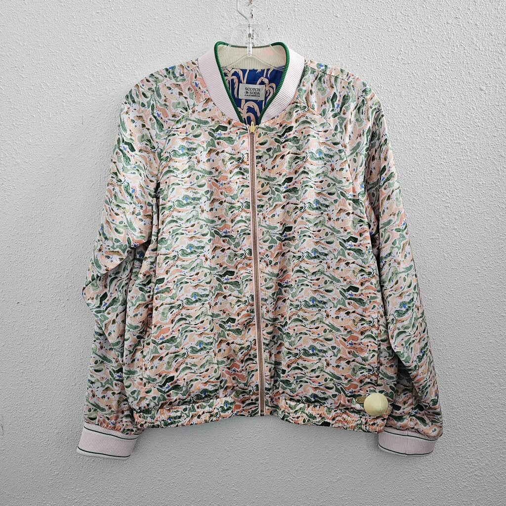 silky floral bomber