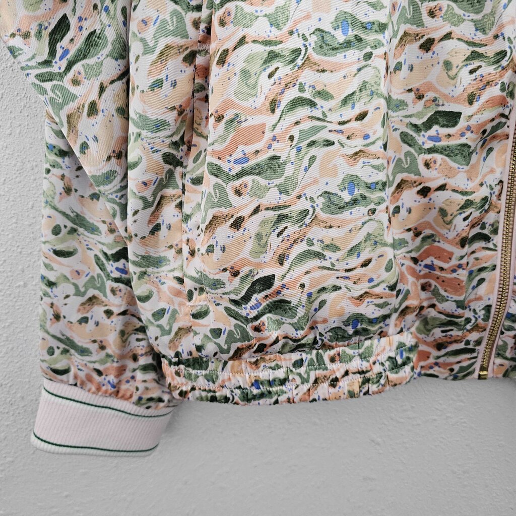 silky floral bomber