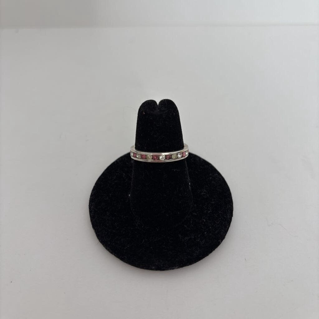 pink & clear stones band