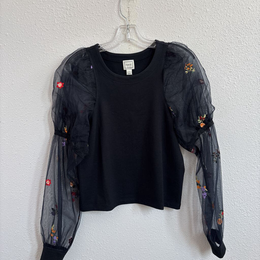 sheer puff sleeve