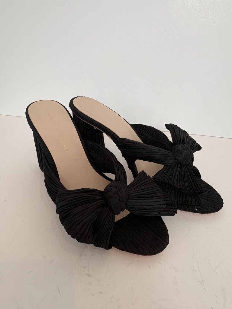 pleated bow heel