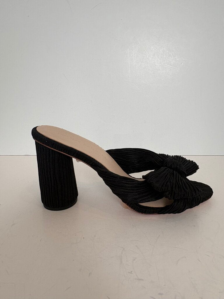 pleated bow heel