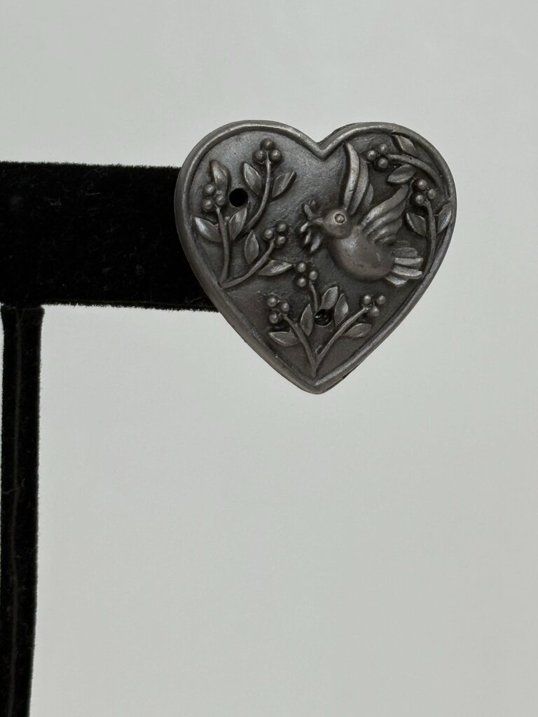 torino heart brooch necklace earring set