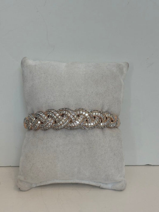 crystal braided bangle