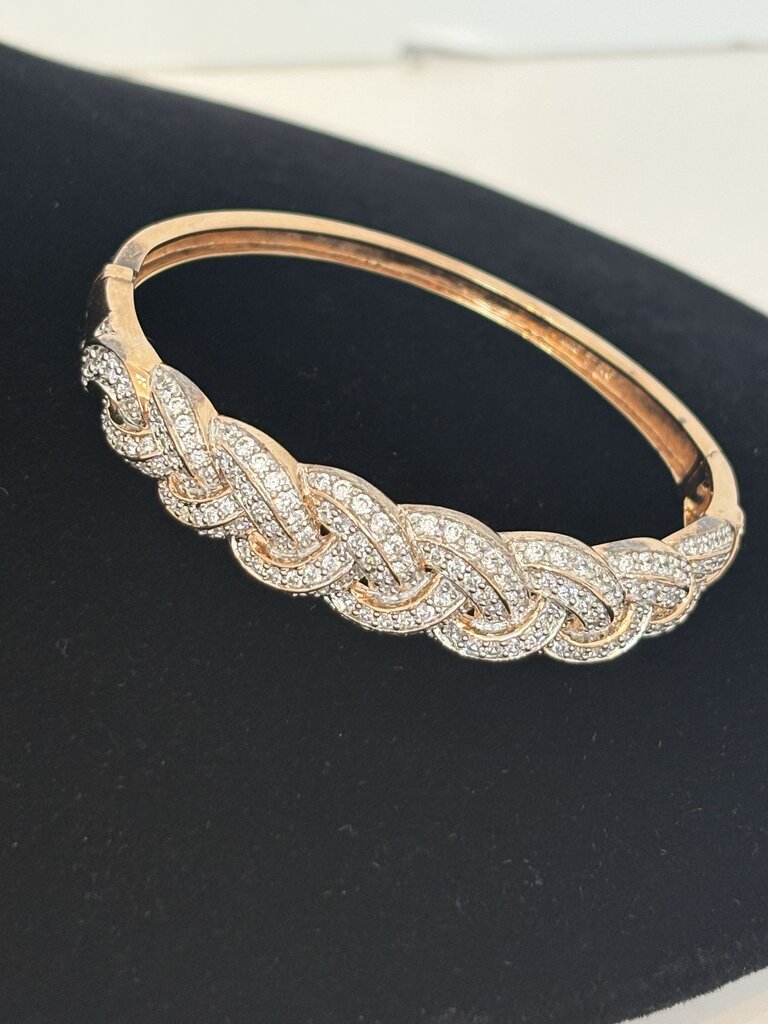 crystal braided bangle