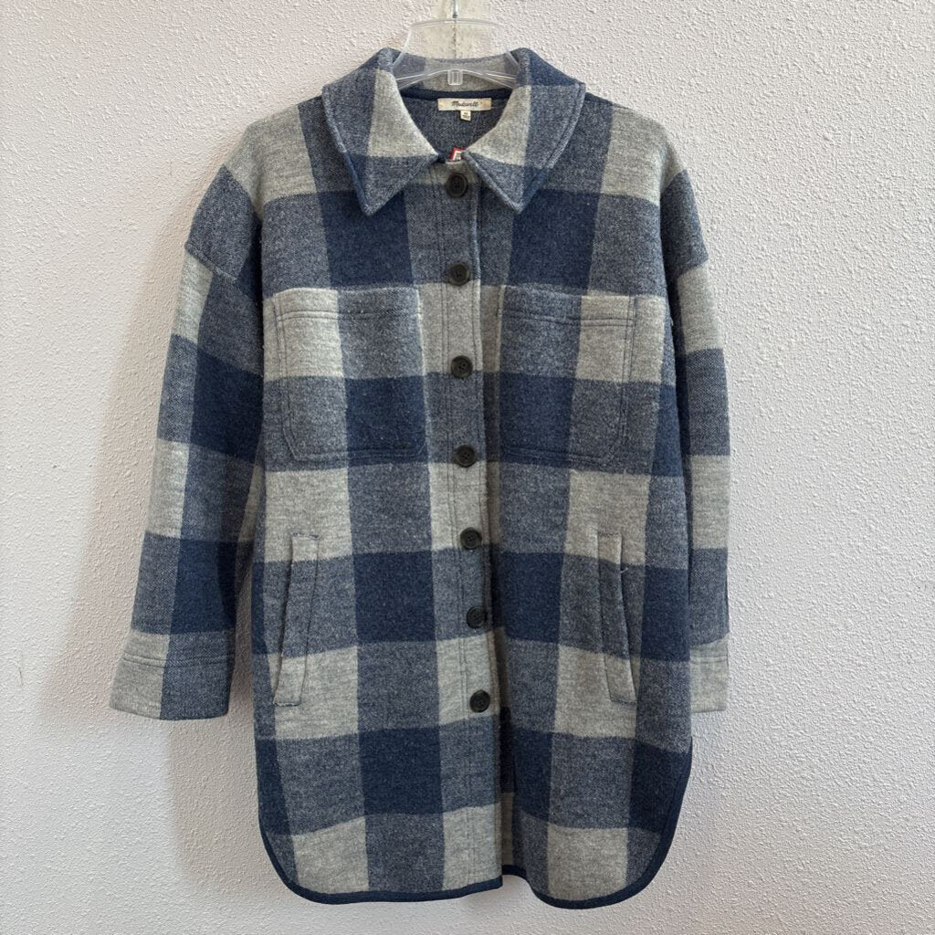 shacket plaid long