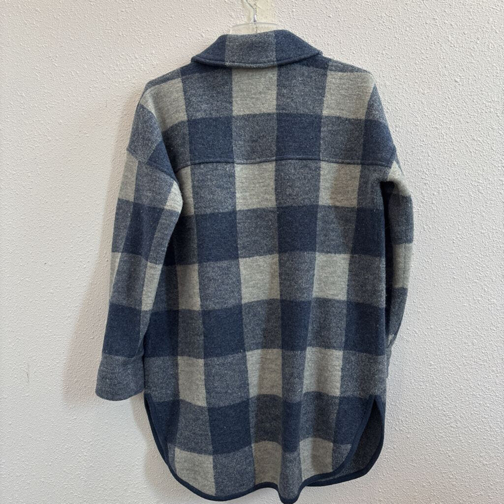 shacket plaid long