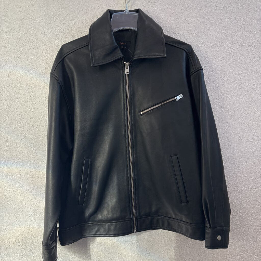 sheep leather/zip