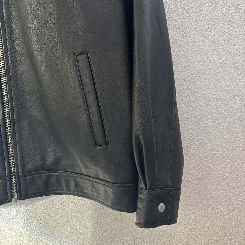 sheep leather/zip