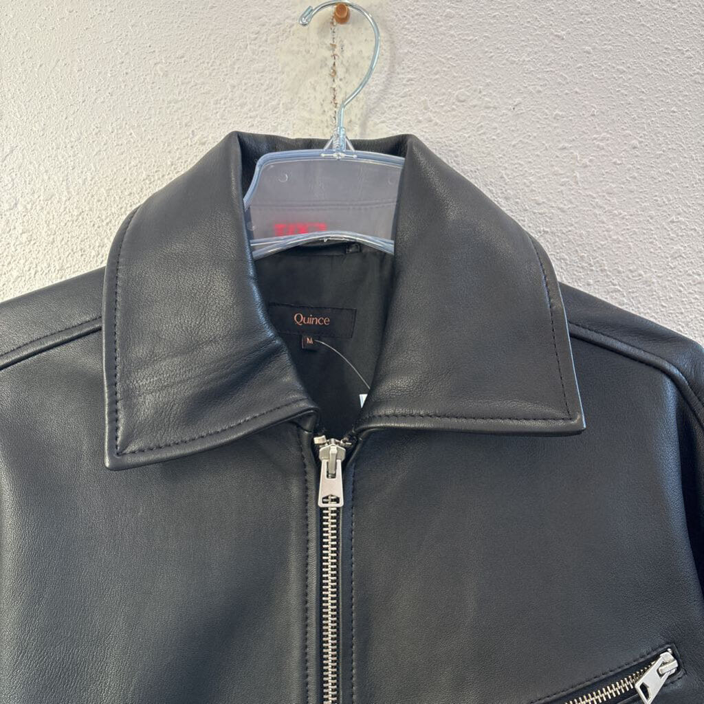 sheep leather/zip