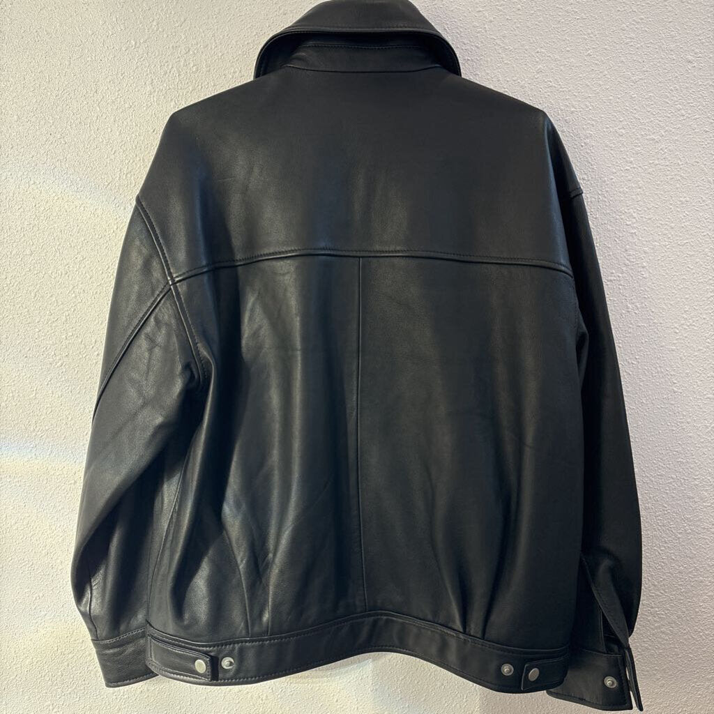 sheep leather/zip